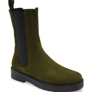 $500 STAUD Palamino Chelsea Boot PLATFORM OLIVE SUEDE 37 (MD19) RARE